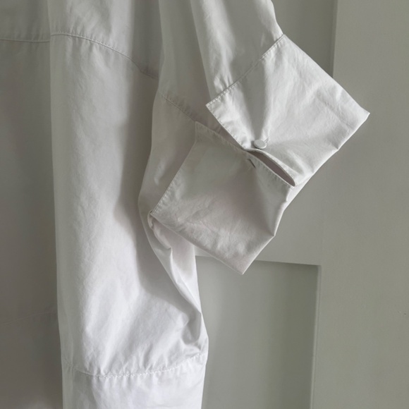 Banana Republic Heavy Cotton Poplin White Boxy Shirt Sz XL - Picture 3 of 9